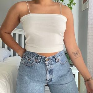 White cropped tank top